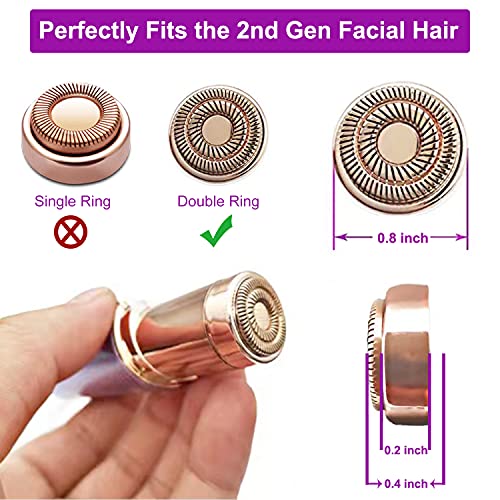 Replacement Heads for Flawless Generation 2, Compatible with Finishing Touch Flawless Facial Hair Remover for Women, Double Halo Gen 2 Replacement Blades, 6 Pack