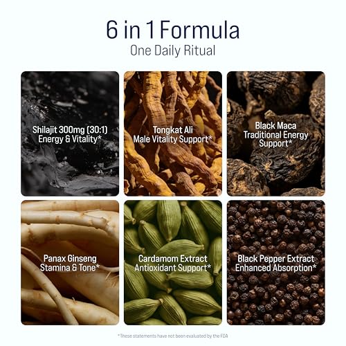 Himalayan Shilajit Gummies with Maca, Ginseng & Tongkat Ali - 60 Count