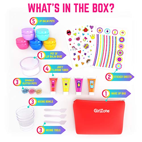 GirlZone DIY Lip Balm Making Kit - 25-Piece Craft Set for Girls