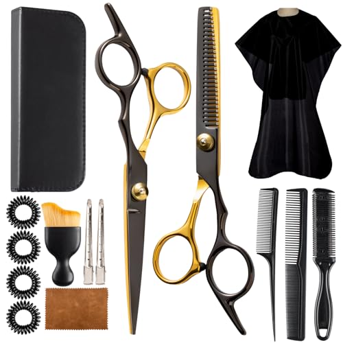 15-Piece Hair Cutting Scissors Kit - Professional Barber Shears
