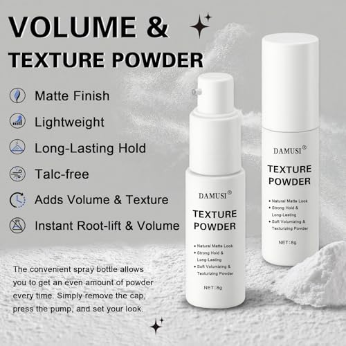 DAMUSI Hair Texture Powder Spray - Volumizing Matte Finish