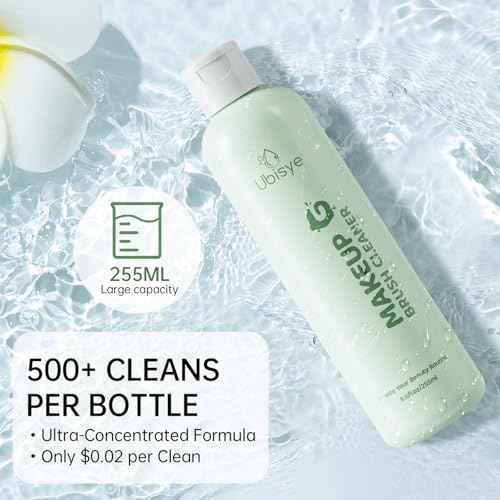 Makeup Brush Cleaner, Stocking Stuffers for Women, Teen Girls, Make Up Brush Cleaner Solution, Makeup Sponge Cleaner for Brushes, Brush Shampoo for Deep Cleaning, Cruelty Free 8.6 Fl Oz