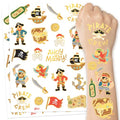 Pirate Party Temporary Tattoos - 44 Gold Foil Designs