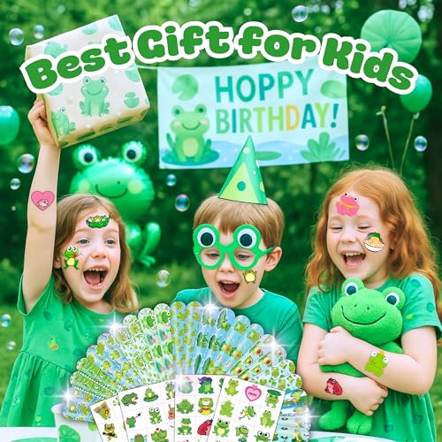 Frog Party Favors Bundle – 72 Pc Tattoos & Slap Bracelets