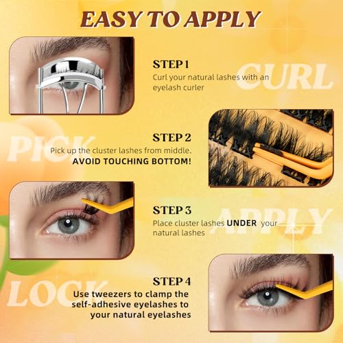 Self Adhesive Eyelash Clusters - No Glue Press On Lashes
