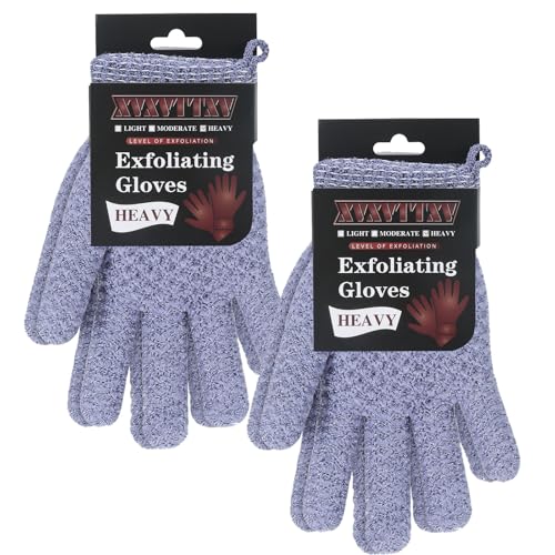 Exfoliating Dual Texture Bath Gloves - 2 Pairs Velvet Night Variation