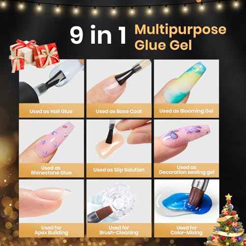Beetles Gel Nail Kit Amond Shape - 504Pcs Beetles Gel Nail Kit Easy Nail Extension Set Etch X Nail Tips Short Almond Half Matte 9 in 1 Nail Glue Uv Led Gift for Women & Girls