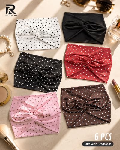 Extra Wide Headbands for Women 6 Pack, Non Slip Soft