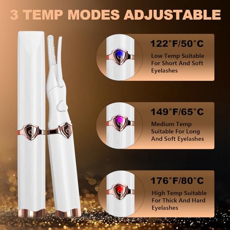 Acavado Heated Eyelash Curler - USB Rechargeable, 3 Temp Modes