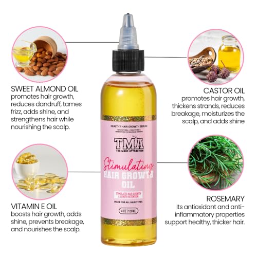 The Mane Attraction Stimulating Hair Growth Oil 4 Fl Oz - All Hair Types