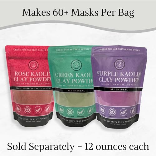 Bare Essentials Living - Green Kaolin Clay Powder (12oz)100% Natural Green Powdered Clay for Seed Bombs, Green Clay Mask, DIY Spa, Soap, Bath Bomb, Deodorant, Can be Used as Kaolin Clay for Gardening