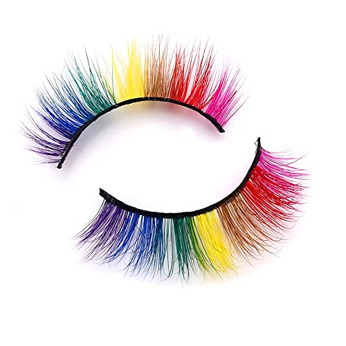 Colored 3D Mink Lashes - 17mm Rainbow Eyelashes