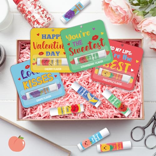 24 Pcs Valentine's Galentine's Day Gifts Bulk Lip Balms Valentine's Day Party Favors Travel Size Lip Moisturizer Care Class Valentine Gifts for Women Teachers Staff Coworkers Wedding Bridal Shower
