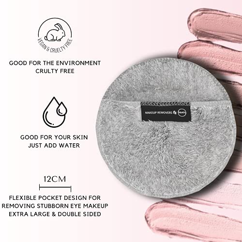 Ogato Reusable Makeup Remover Cloth - 5pc Face Pads, Makeup Eraser Cloth Wipes for All Skin Types - Washable Microfiber Make Up Reusable Cotton Rounds for Face - With Included Laundry Bag