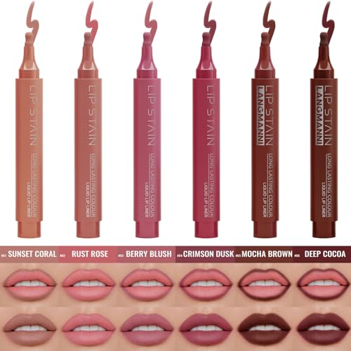 Lip Stain Set - 2-in-1 Matte Liquid Lip Liner, Long-Lasting Color (2-Pack)