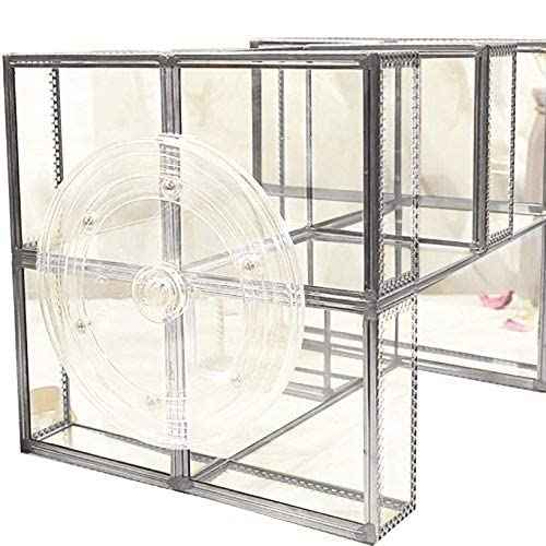 Hersoo 360 Degree Rotation Cosmetic Organizer -Premium Makeup Storage with Spin Base,Antique Countertop Cosmetic Storage,Large Capacity,Beauty Display for Countertop,Vanity or Bathroom (silver)