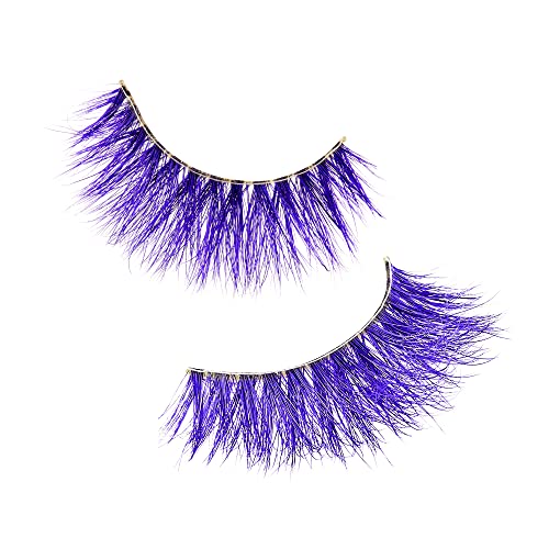 Purple Mink False Eyelashes - Color Couture Full Lashes