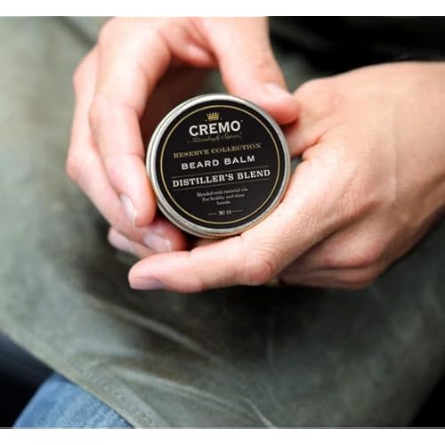 Cremo Styling Beard Balm, Distiller's Blend (Reserve Collection), Nourishes, Shapes And Moisturizes All Lengths Of Facial Hair, 2 Ounce