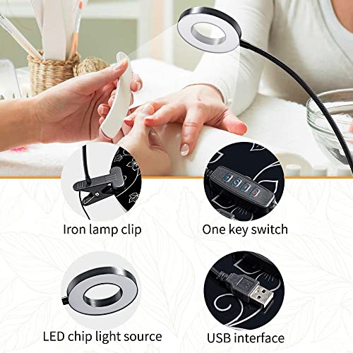 Portable Manicure Table with LED Light & Dust Collector