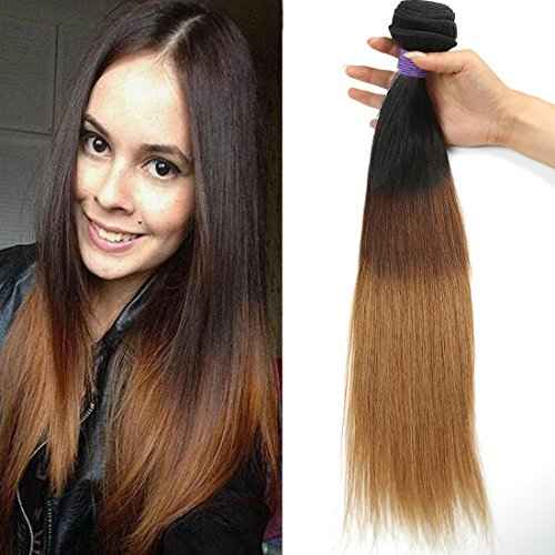 26 Inch Brazilian Virgin Ombre Hair Silky Straight Hair One Bundle Weave Unprocessed Virgin Human Hair Extensions T1B/4/30