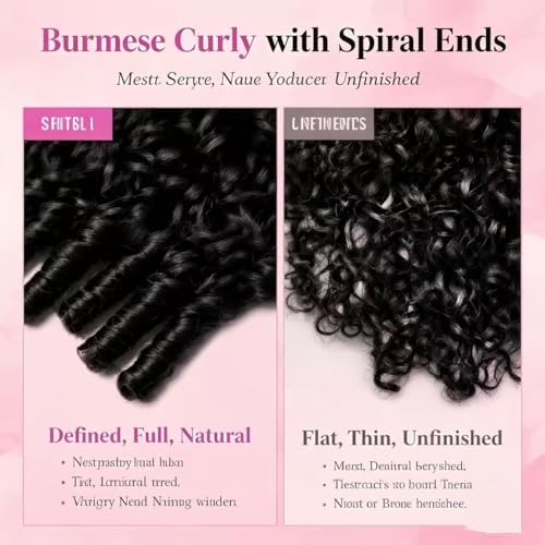 Burmese Curly Half Wig Human Hair 200% Density 16 Inch
