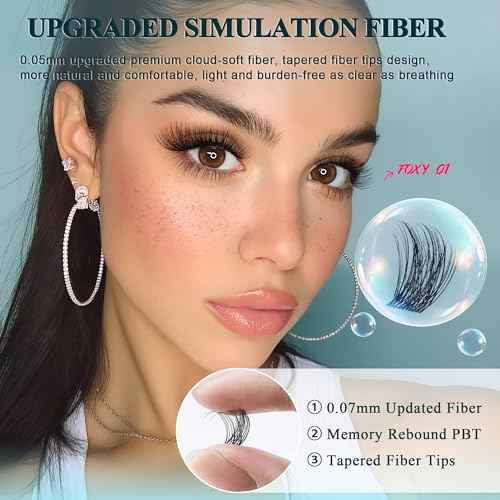 Vasa Muse Premium Lash Clusters Kit - 10-16mm Wispy Natural & Fairy Spiky WideSpan Individual Eyelash Clusters 0.05mm Ultra-thin Invisible band Eyelash Extension Kit with Bond Seal for Starter DIY