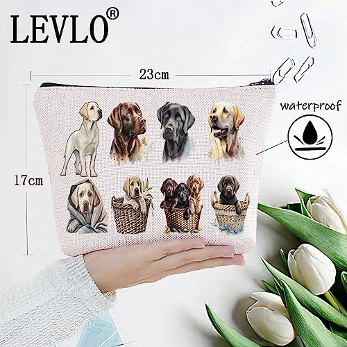 LEVLO Labrador Retriever Cosmetic Makeup Bag Gift For Black Lab Dog Lover Black Labrador Mom Travel Pouch Bag Labrador Retriever Merchandise (Labrador Retriever)