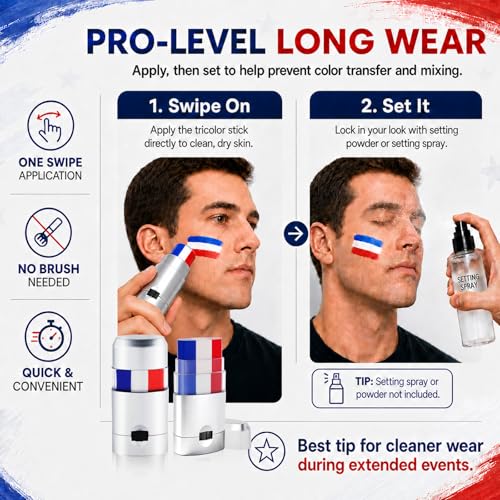 USA Face Paint Stick Set - Red, White, & Blue for 4th of July