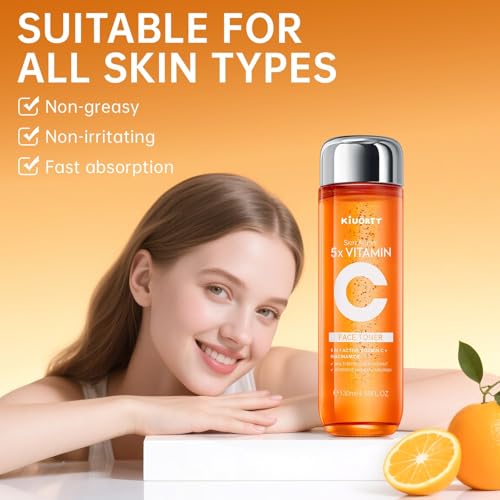 5X Vitamin C Toner - Vitamin C Face Toner with Niacinamide & Hyaluronic Acid Deep Hydration & Improves Skin Tone - Korean Skin Care for All Skins, 130ml