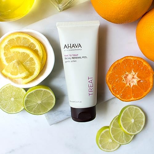 AHAVA Time to Treat Facial Renewal Peel - Gel peel for immediate radiance & even tone, enhances renewal, smoothes skin surface, with Osmoter, Biasbolol, Calendula & Vitamin C & Aloe Vera, 3.4 Fl.Oz