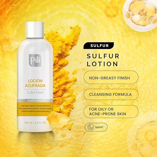 Pili Sulfur Lotion ? Helps Control Oily Skin & Reduce Shine ? Lightweight Face & Body Skincare ? Fast-Absorbing & Non-Greasy Formula ? 4.2 fl. oz. (Pack of 2)