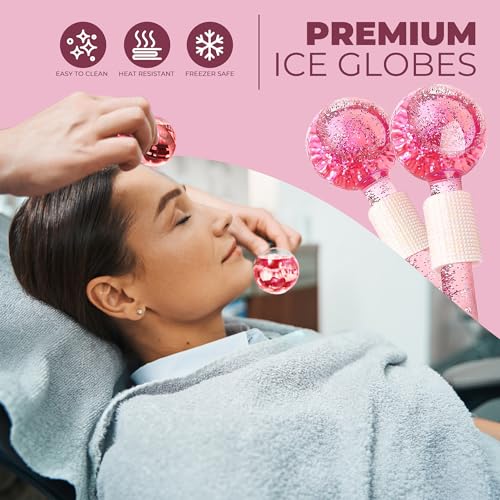 Ice Globes for Face - 2Pc Facial Cooling Roller Set