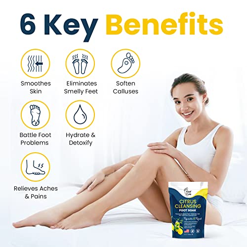 Citrus Detox Foot Soak with Epsom Salts - for Foot Callus, Tea Tree Oil Foot Cream - Moisturizing Athletes Foot Care For Dry Cracked Feet Cream - Heel & Callus Removal