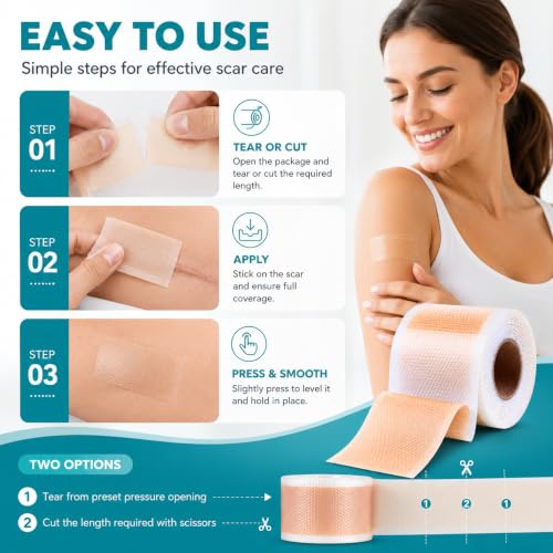 Premium Silicone Scar Sheets for Surgical Scars - 1.57" x 157" Roll