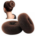 Extra Large Brown Hair Donut Bun Maker | 4.3in Thick Hair