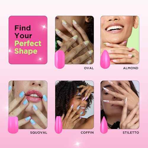 PaintLab Press-On Nails Manicure Kit, Tortoise Chic, 30-Piece Set, Long-Lasting Fake Nails with Glue, File, Prep Pad & Cuticle Stick