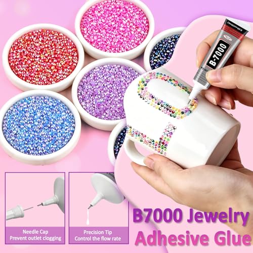 40 Colors Bedazzling Kit with 40000 Rhinestones, B7000 Glue & Tools