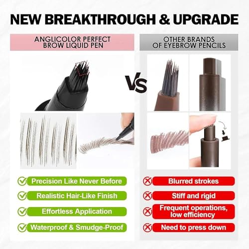 Anglicolor Microblading Eyebrow Pen Easy To Use,Eyebrow Pen Natural,Eyebrow Brush PenTo Hair-Like Strokes, Long-Lasting,Quick Drying,Outlining Filling Eyebrow Makeup 01 CARAMEL BLONDE