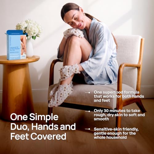 PLANTIFIQUE Hydrating Foot & Hand Mask Set – 2 Pairs for Deep Moisturizing