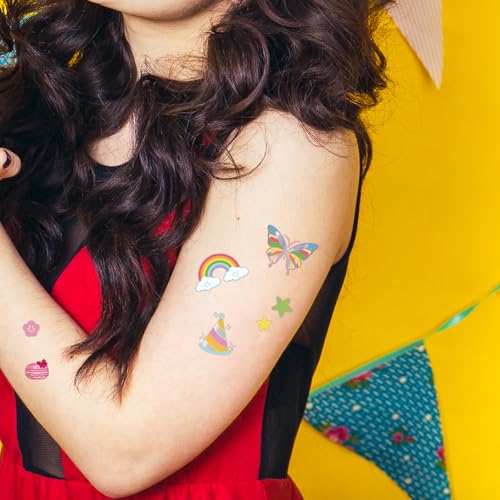Glow in Dark Temporary Tattoos Adult - 126 PC; Festival Vibe Birthday Party Supplies, Great Vibes Disco Groovy Tattoos, Smiley Decorations, Y2K Decor, Flower Power Birthday Party Supplies