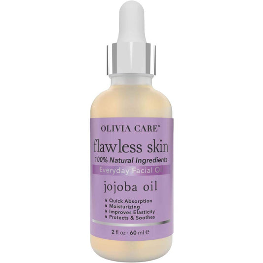 Olivia Care Flawless Essential Facial Oil 100% Natural. Nourishing, Plump, Reviving, Hydrating, Calming & Soothing. Stabilize & Retain Moisture (Jojoba)