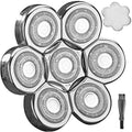 WAHFOX Universa 7 Heads Shaver Replacement Head for Head Shaver, and many Brands Head Shaver 7 Blades 7D Replacement Shaver Head Blade 7 Heads Shaver Head (Silvery)