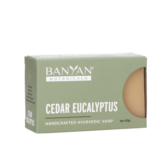 Banyan Botanicals Cedar Eucalyptus Soap – With Eucalyptus and Himalayan Cedarwood Essential Oil – Calming & Refreshing with an Invigorating Scent – 4 oz Bar – Free of Sulfates, Phthalates & Parabens