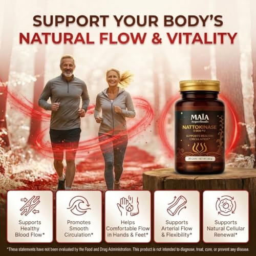 Maia Nattokinase 5000 FU - Vegan Enzyme Supplement for Heart Health