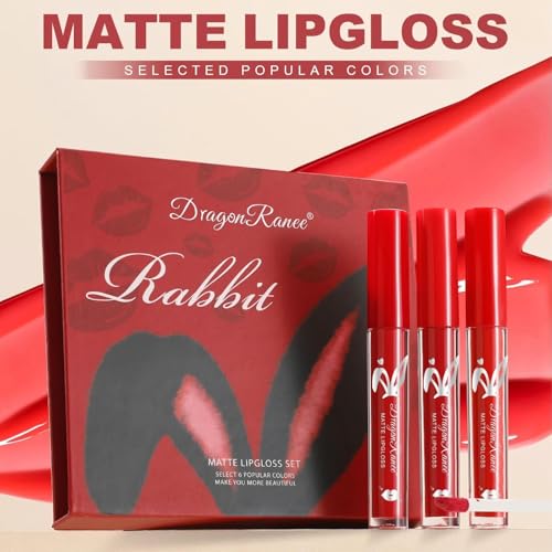 6-Piece Matte Red Liquid Lipstick Set - Waterproof & Long-Lasting