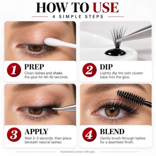 Waterproof Eyelash Cluster Glue - Strong Hold, Long-Lasting 2-3 Weeks, Professional & DIY