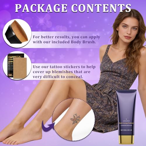 Body Makeup No-Transfer Concealer with Brush & Tattoo Patches