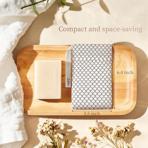 Small Black and White Soap Saver Bags Set - Dual-Layer Exfoliating Pouches