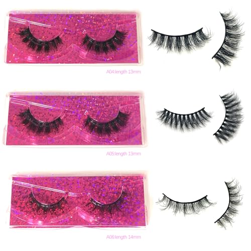 Natural Look Fluffy Eye Lashes, Faux 3D Mink Lashes 10 Styles Eyelashes Wholesale(50 Pairs)