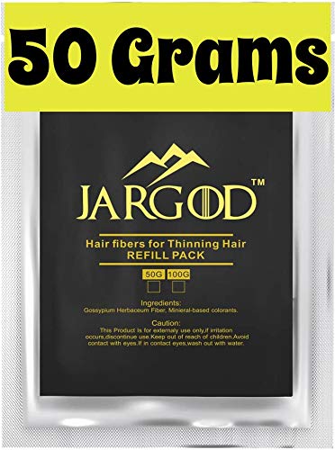 Hair Building fibers 50 Grams Jargod- Refill Your Existing Fiber Bottle - Hair Loss Concealer For Thinning Hair (Medium Brown)